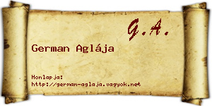 German Aglája névjegykártya